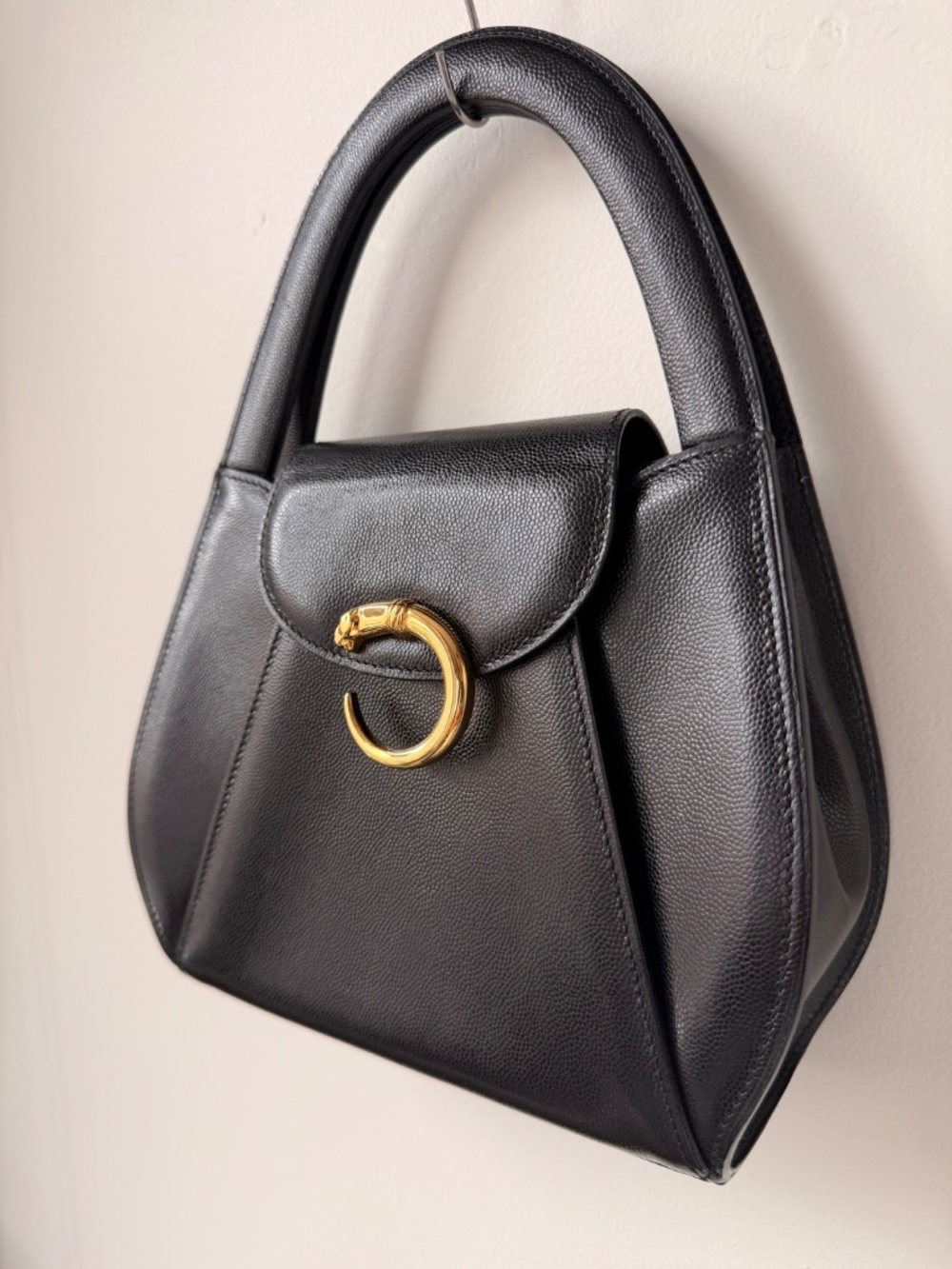 Vintage CARTIER Panthere Black Caviar Top Handle — 1995 - Picture 13 of 15
